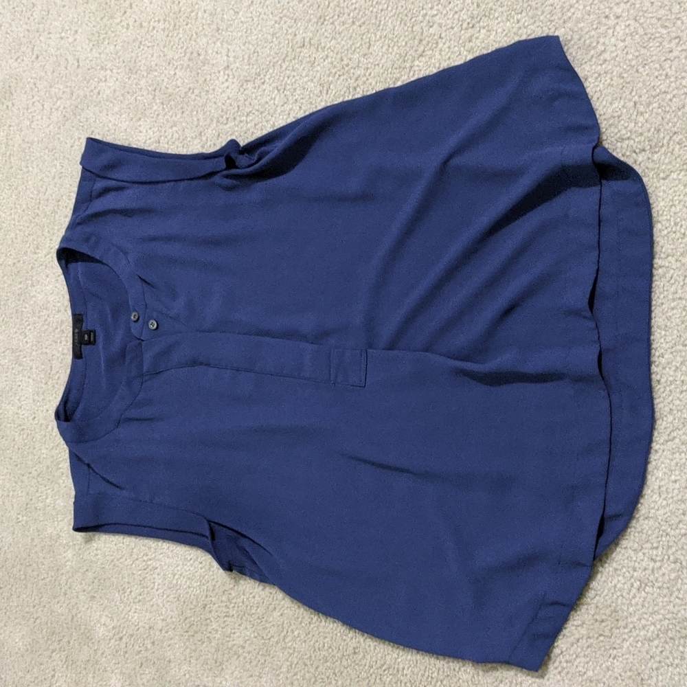 Navy Blue Sleeveless Blouse